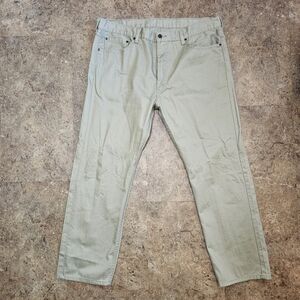 Levis 505 Jeans Mens 40x30 Beige Khaki Straight Regular White Tab Pants Normcore